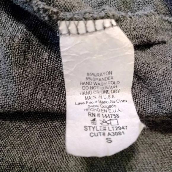 Lime n Chili SMALL Gray Flutter Short Sleeves Round Neckline Lightweight Rayon - Picture 6 of 6